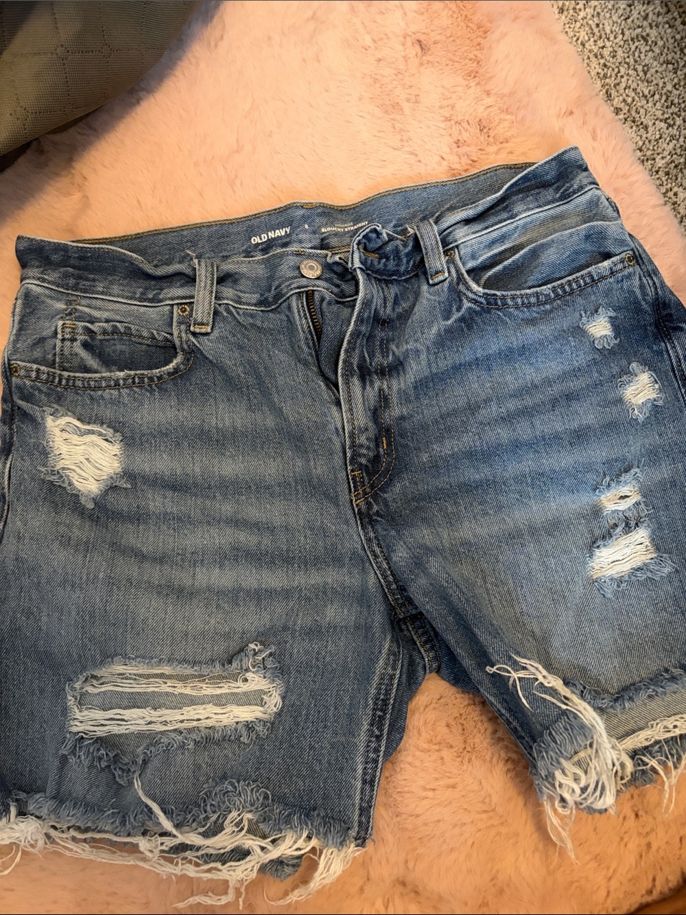 Old Navy Light Blue Distressed Denim Cutoff Shorts